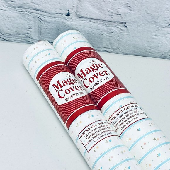 Magic Cover Draw Shelf Self-Adhesive Vinyl Liner 24'x 18" Floral Stripe Slate - Picture 2 of 6